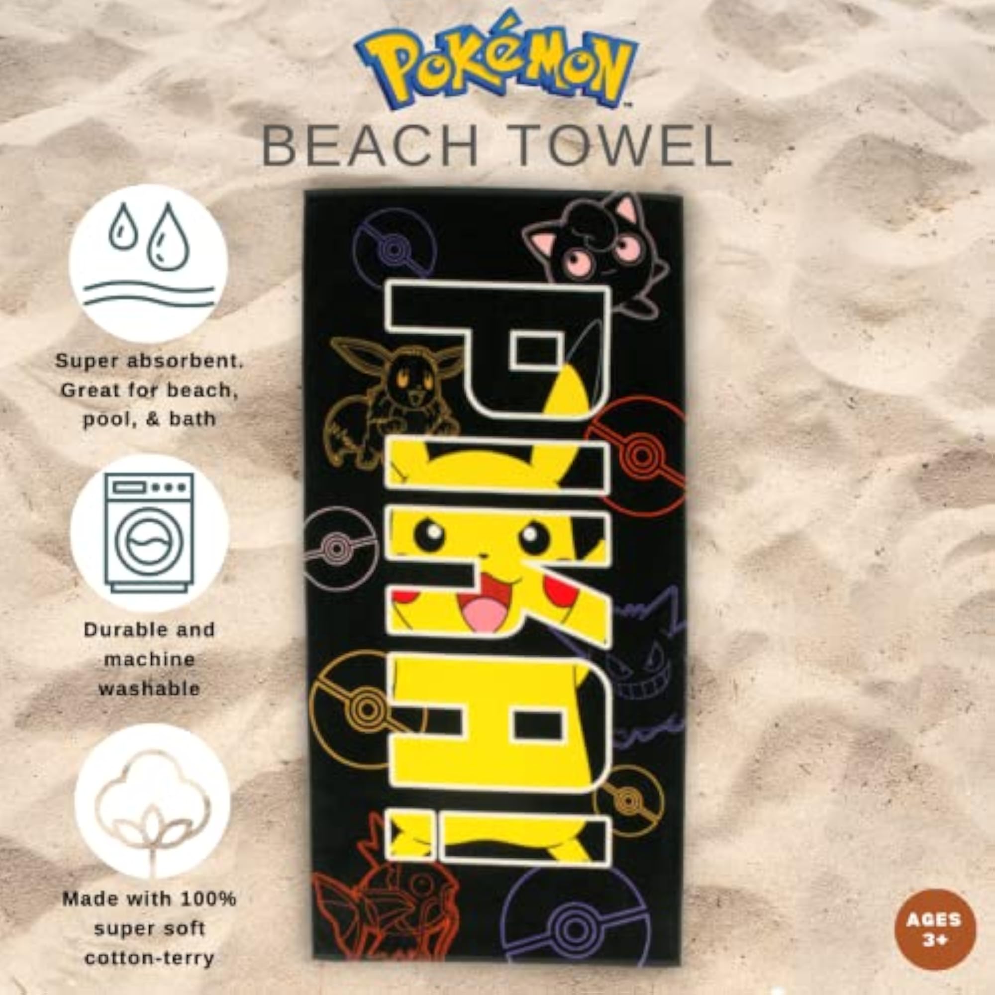 Pokémon Pikachu Anime Super Soft Cotton Bath/Pool/Beach Towel